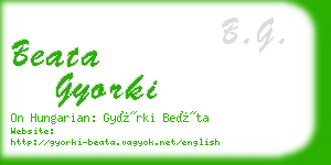 beata gyorki business card